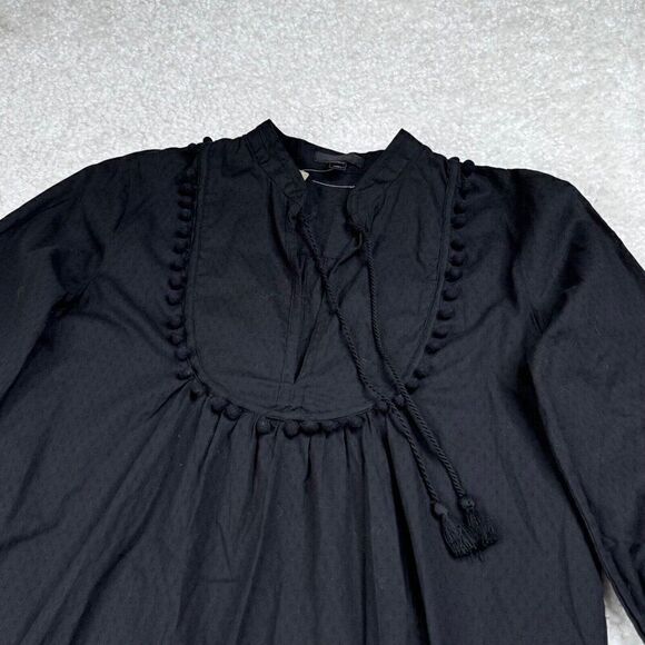 J. Crew Black Pom Pom Tunic Blouse NEW - Picture 7 of 7
